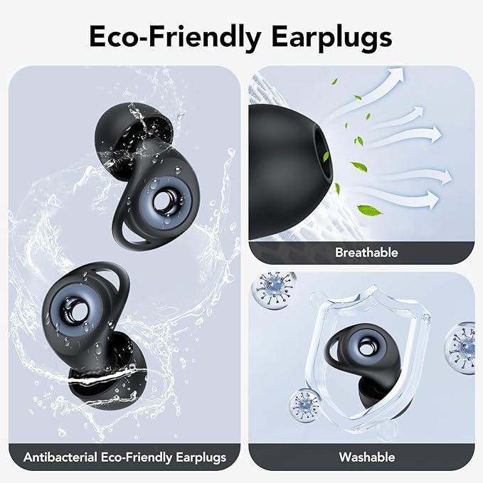 Ear Plugs for Sleeping,Noise Cancelling Silicone Earplugs for Noise Reduction & Snoring, Concerts,45 dB,Ear plugs for Sleep, Soft Earplugs Reusable Concert Ear Plug,Hearing Protection with 8 Earpieces