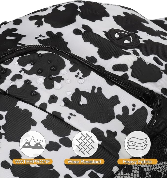 Pritent Crossbody Bags for Women Man Waterproof Sling Bag Backpack Trendy Casual Cross Body Bag with Convertible Shoulder Strap Chest Bag for Camping Hiking Travel Essentials (Cow print, Large )