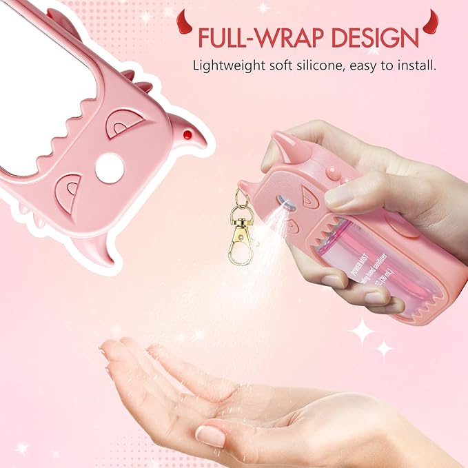 JAMIEWIN Spray Hand Sanitizer Case Compatible with Touchland Hand Sanitizer 1fl. Oz. Monster Silicone Case Holder Accessory