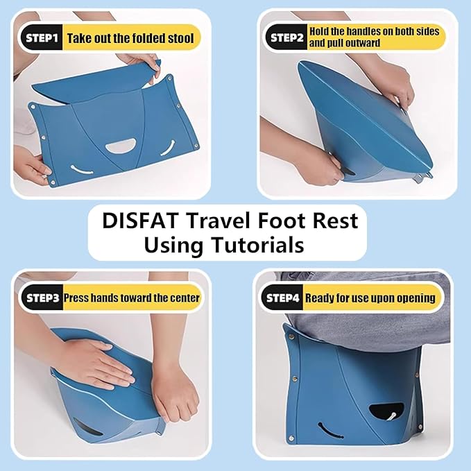 Travel Foot Rest for Airplane Long Flights,Portable Folding Under Desk Foot Stool,Relieves Back & Knee Pain,Comfortable for Long Flights,Cars,Trains,Ultralight Mini(Red+Blue)