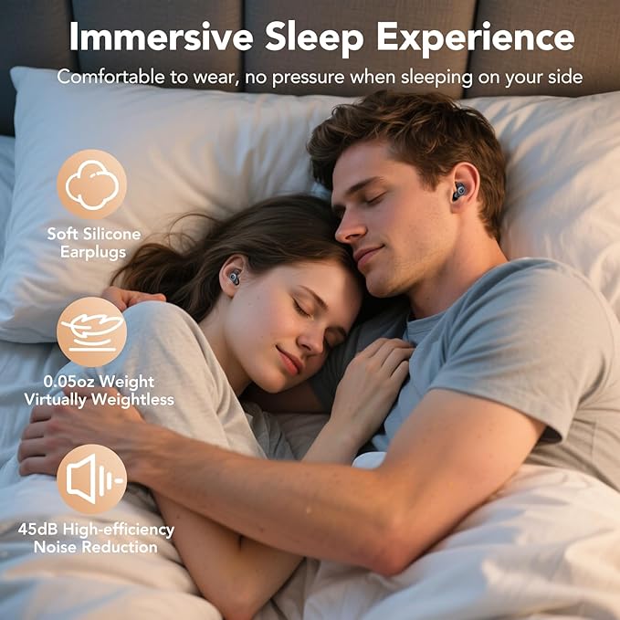 Ear Plugs for Sleeping,Noise Cancelling Silicone Earplugs for Noise Reduction & Snoring, Concerts,45 dB,Ear plugs for Sleep, Soft Earplugs Reusable Concert Ear Plug,Hearing Protection with 8 Earpieces