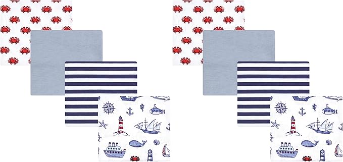 Hudson Baby Unisex Baby Cotton Flannel Receiving Blankets, Lighthouse, One Size (Pack of 2)