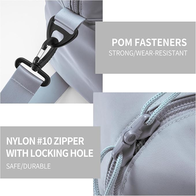 Travel Duffle Bag,Sport Gym Bag for Men And Women with Wet Pocket,Weekender Bag Carry On Tote Bags for Airplane Light Grey