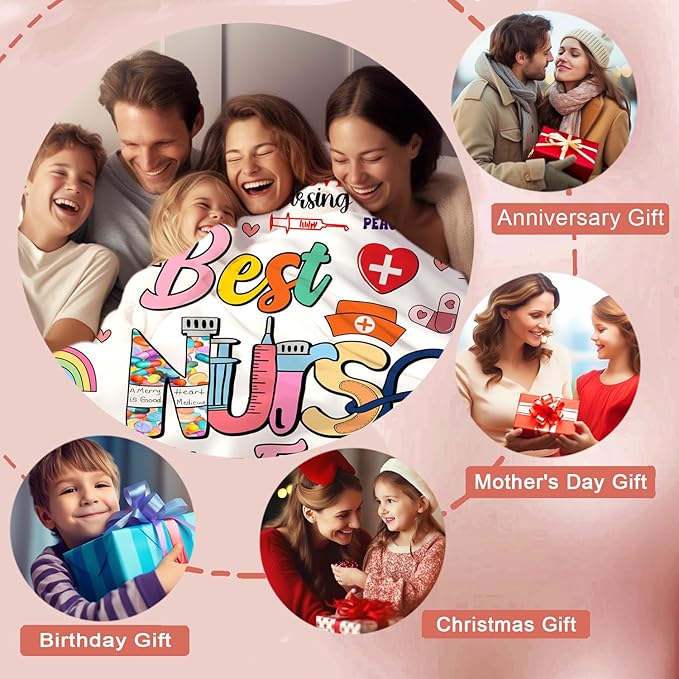Nurse Blanket Appreciation Gifts for Women Nursing Student,Nurse Essentials Nurses Week Day Throw Blankets,LPN RN Gifts for Nurses Practitioner Mom Girls 60"x50"