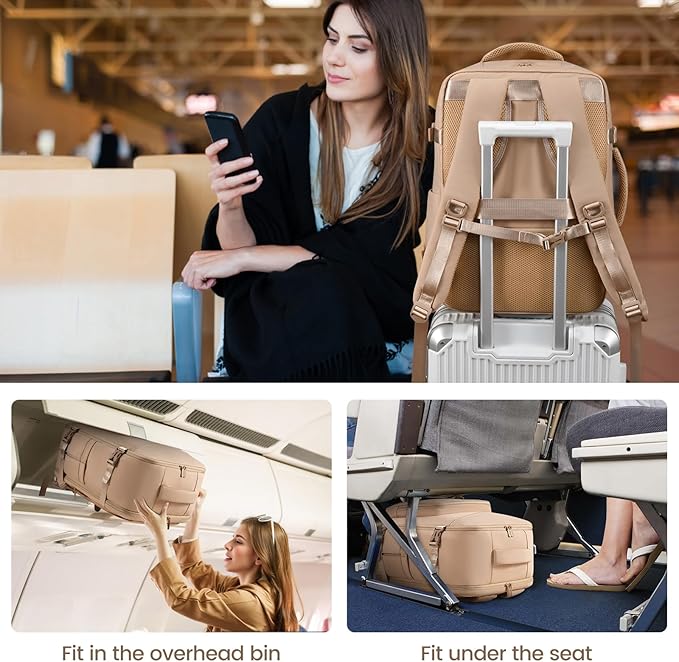 LOVEVOOK Travel Backpack For Women,40L Carry On Backpack Flight Approved,TSA Personal Item Travel Bag Fits 17 Inch Laptop,Business Weekender Overnight Daypack with Toiletry Bag and Cubes