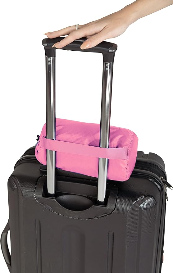 BlueHills Ultra Compact Travel Blankets Value Pack Set of 2 - Airplane Traveling Essentials Soft Flight Blanket Throw in a Portable case with Strap for Travel Gift – Peacock Teal and Pink