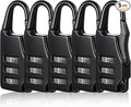 5 Packs Combination Luggage Lock, 3 Digit Combinations Padlock, Black Small Password Security Padlock Zinc Alloy Safe Combination Padlocks for Backpacks Briefcases Suitcases Notebook Bags