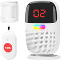 Upgraded Version Bed Sensor Alarm and Fall Prevention for Elderly/Dementia and More,Caregiver Pager Motion Sensor Alarm with Call Button for Patients Seniors Elderly Monitoring at Home