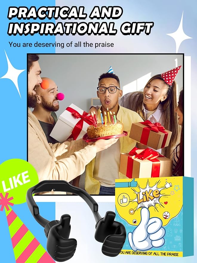 CALDEVER Stocking Stuffers for Men Women Teens Kids Gifts for Men Christmas: Thumbs Up Lazy Phone Stand Holder Funny Gadgets Teenage Boys Girls (Purple+Yellow+Black+White+Green+Grey+Blue+Pink, 8)