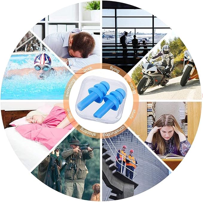Earplugs for Sleeping, 27 Pairs Silicone Ear Plugs for Swimming with Aluminum Carry Case Noise Reduction for Learning, Hearing Protection, Concerts, Airplanes, Shooting for Woman, Man, Kids (27)