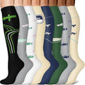 Sooverki Copper Compression Socks for Men & Women 8 Pack 15-20mmHg - Knee High Stockings Best Support for Running Athletic
