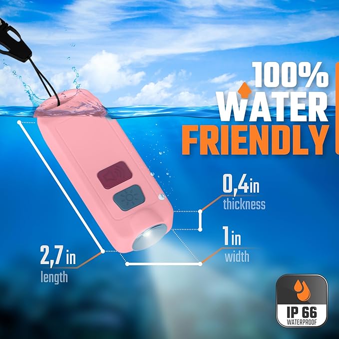 Personal Safety Alarm Keychain for Women - 130dB Rechargeable Self Defense Key Chain Siren - Waterproof Panic Button with Light and Low Battery Notice
