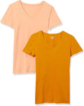 Amazon Essentials Women's Regular-Fit Short-Sleeve T-Shirt (Crewneck and V-Neck Options), Multipacks