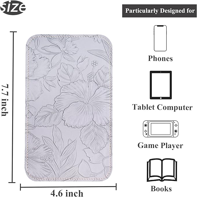 Airplane Travel Essentials for Flying Flex Flap Cell Phone Holder & Flexible Tablet Stand for Desk, Bed, Treadmill, Home & in-Flight Airplane Travel Accessories(1-Carved Grey)
