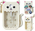 Cute Ear Silicone Case Compatible with Touchland Hand Sanitizer Spray (Fit for 1 FL.OZ), Protective Case with Keychain, Hand Sanitizer Holder (Off-White)