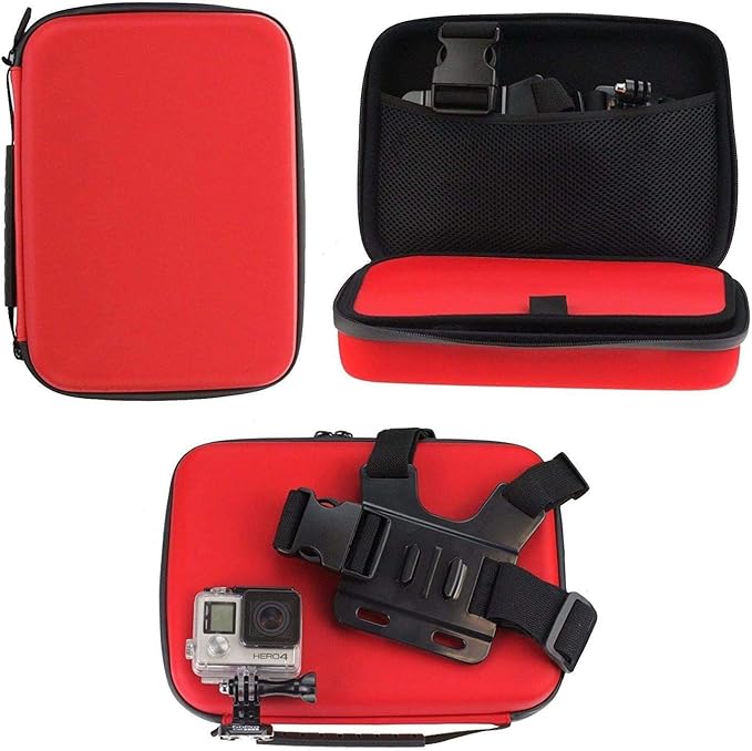 Navitech 8 in 1 Action Camera Accessory Combo Kit with Blue Case - Compatible with Generisch Action Camera