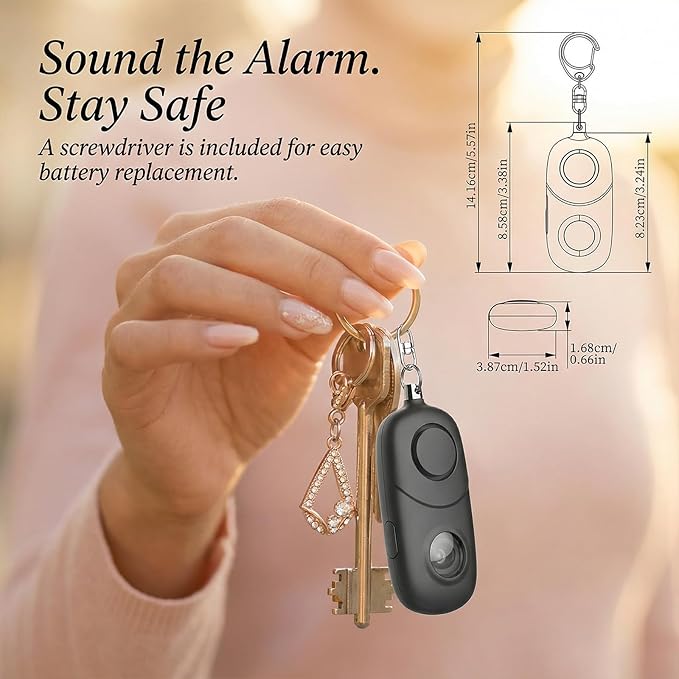 Personal Alarm for Women Keychain Alarm: Qoosea 135dB Emergency Keychain Siren with Strobe Light Loud Siren for Women Kids Students Seniors Emergency Self-Defense for Night Sports