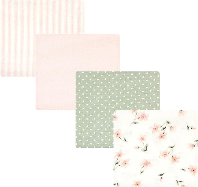 Hudson Baby Unisex Baby Cotton Flannel Receiving Blankets, Pink Dainty Floral, One Size