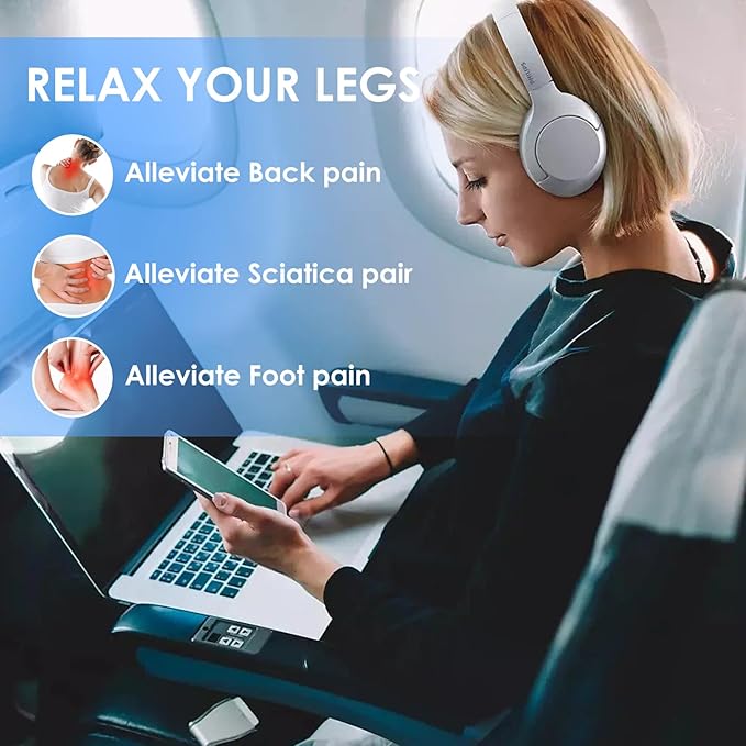 Airplane Foot Rest (Memory Foam),Foot Hammock Airplane, Relax Your Feet Travel Essentials for Long Flight,Foot Sling for Airplane Travel,Airplane Travel Accessories(Black), 18.1×8.1 Inch