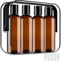 Moonlik Toiletry Travel Bottles, 4Pack 3.4oz/100ml - Squeezable Plastic Containers with Flip Caps - Refillable Cosmetic Kit for Shampoo, Conditioner, Lotion, and Travel Essential- Brown