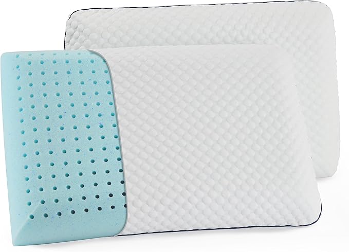 WEEKENDER Gel Memory Foam Pillow - King Size - 2-Pack - Medium Firm Feel - Neck & Shoulder Support - For Back & Side Sleepers - Home, Hotel, & Hospital Essentials