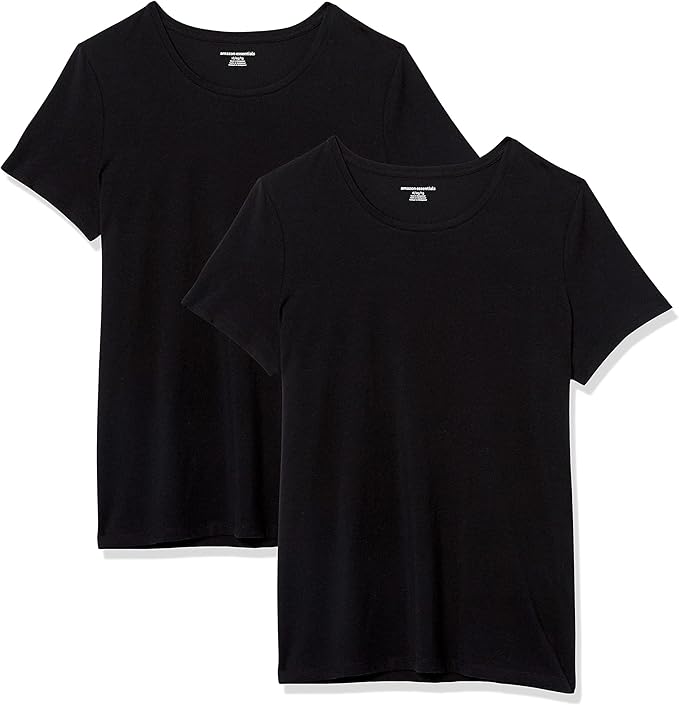 Amazon Essentials Women's Regular-Fit Short-Sleeve T-Shirt (Crewneck and V-Neck Options), Multipacks