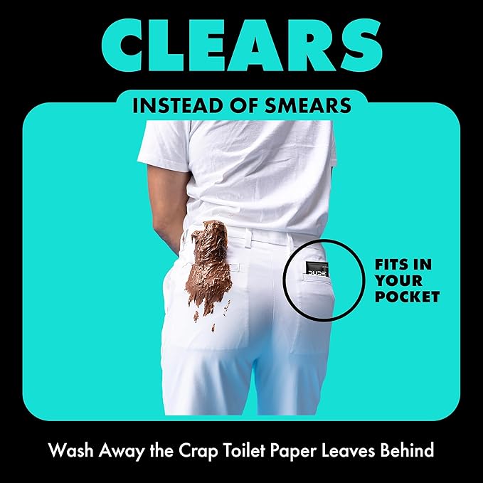DUDE Wipes On-The-Go Mint Chill Travel Wipes - 2 Pack, 60 Count (Individually Wrapped) - Extra-Large Adult Flushable Wipes - Infused with Tea Tree Oil, Vitamin E, and Aloe - Septic and Sewer Safe