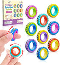 Fidget Toys Sensory Rings for Kids : 9 Pack Multi-Functional Finger Spinner - Fidget Stress Toys for Autism Kids Calming - Small Fidgets for Classroom Prizes - Teens Boys Girls Travel Calm Essentials