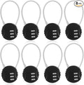Moxweyeni 8 Pack Combination Wire Lock 3 Digit Small Combo Luggage Number Cable Padlock Outdoor Waterproof Resettable Lock for School Gym Locker Travel Backpack Suitcase Storage (Black Color)