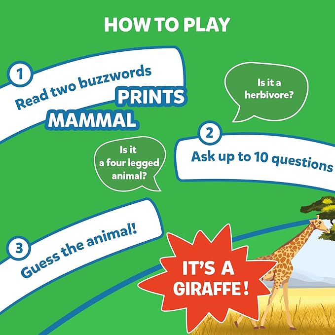 Skillmatics Guess in 10 Animal Planet, Card Game, Perfect for Boys, Girls, Kids, Teens, Adults Who Love Animals, Trivia Games, Travel Games, Screen-Free Fun, Gifts for Ages 6, 7, 8, 9, 10, and Up