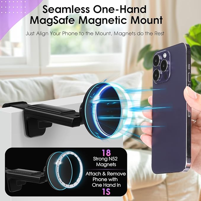 Airplane Travel Essentials Airplane Phone Holder for MagSafe, Handsfree for MagSafe Phone Stand Plane for iPhone 16 15 Flying Travel Accessories