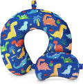 Gilprop 2 Pcs Dinosaur Travel Pillow with Sleep Eye Mask, U Shaped Memory Foam Headrest & Neck Pillow with Washable Cover, Soft Neck Head Support Travel Accessories for Airplane Car Train Bus Trips