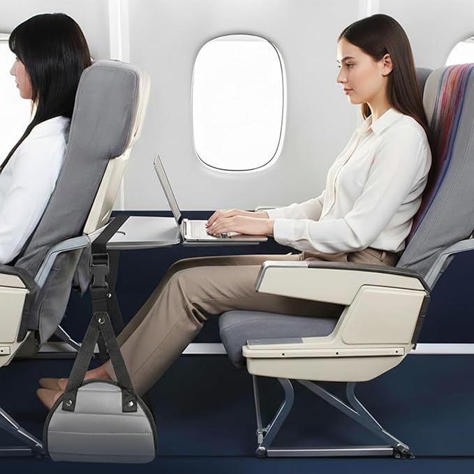Foot Hammock for Plane Travel, Memory Foam Airplane Foot Hammock, Adjustable Foot Sling for Airplane & Office