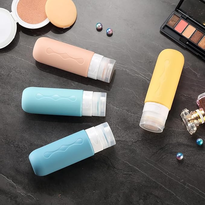 Leak-proof travel toiletries bottle, refillable with shampoo, conditioner, lotion, and shower gel (multi-color).