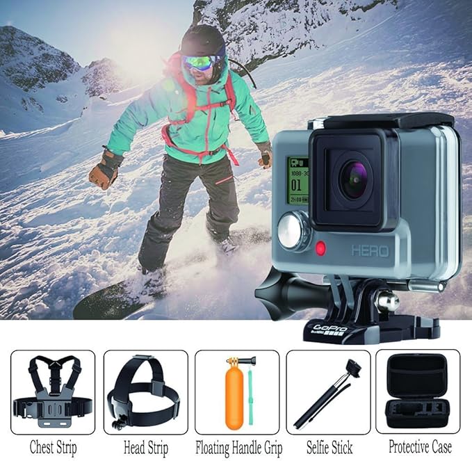 Navitech 18-in-1 Action Camera Accessories Combo Kit with EVA Case Compatible with Midland XTC-100 | XTC-200 | XTC-300 | XTC-400 | XTC-260VP3 Action Camera