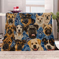 Dog Kids Blanket King Size, Cute Cartoon Dogs Fleece Blanket for Couch Bed Sofa, Pet Puppy Animal Blankets and Throws, Lovely Super Soft Cozy Plush Flannel Blanket 108x90, Decor & Gift