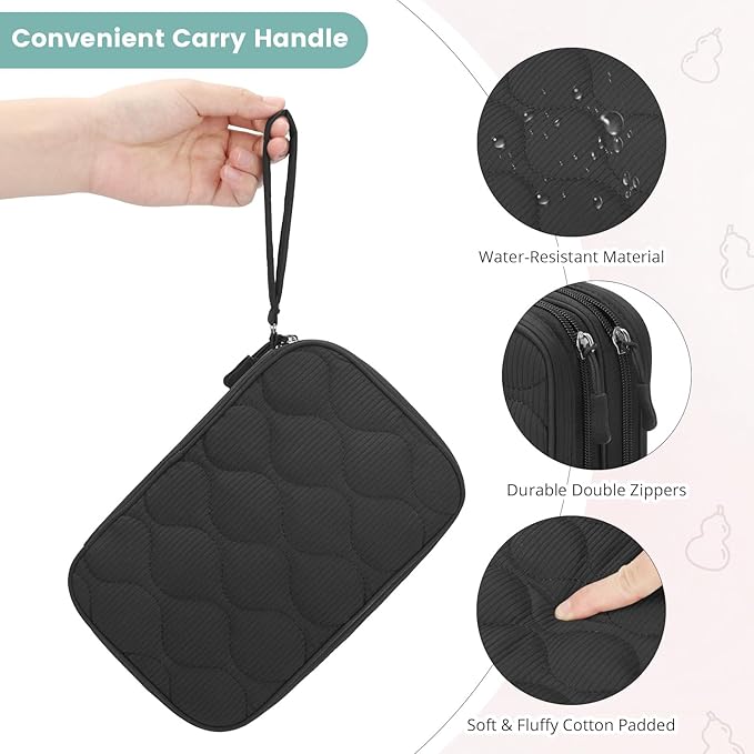 Skycase Tech Pouch - Lightweight Electronics Organizer Travel Case, Double Layers Cable Organizer, All-in-One Storage Bag for Charger, Cord, Phone, Flash Drive, Accessories