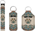 Suobstales 3Pcs Travel Bottles Keychain Holder Set,Travel Bottle Sleeves+Neoprene Chapstick Holders+Lanyard Keychain