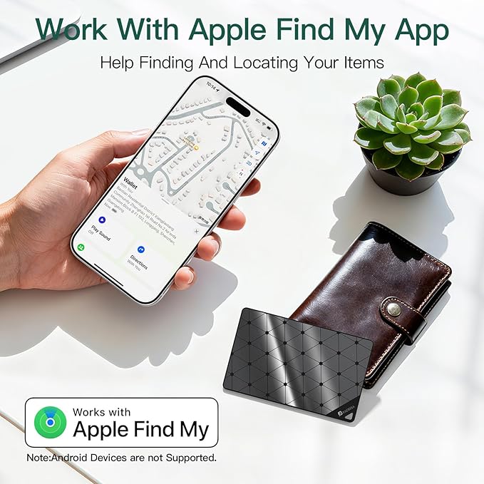 2026 [Apple MFi Certified] Wallet Tracker Air Tags for New Year Stuffers Gifts, Smart Tag Work with Apple Find My Slim Tracking Card - White Elephant Gifts for Adults,100 Mouths Battery Life