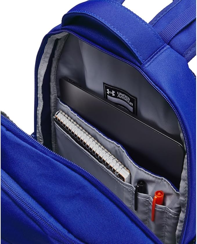 Under Armour Unisex-Adult Hustle 6.0 Backpack, (401) Royal/Royal/Metallic Silver, One Size Fits Most