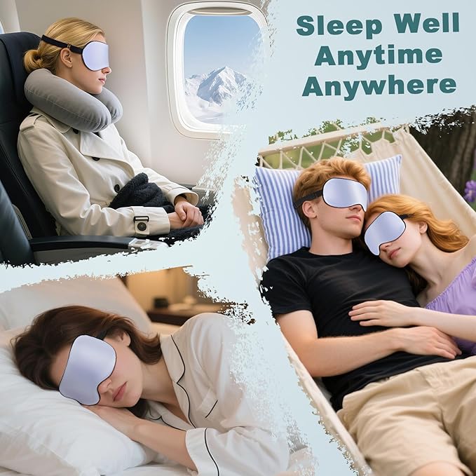 Sleep Mask for Side Sleeper Women Men, Eye Mask for Sleeping Light Blocking, 3D Contoured Cup Sleeping Mask, Soft Breathable Sleep Eye Mask with Adjustable Elastic Strap for Travel (Purple)