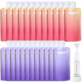 PACKISM 27 Pack Travel Pouches for Toiletries - 3 oz Leak Proof TSA Approved Liquid Containers, Squeeze Bags for Shampoo Lotion, Space Saving Refillable Carriers, Gradient Purple Cherry Yellow