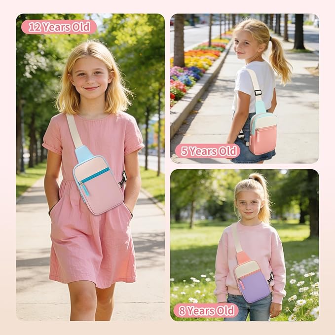 Graduation Mothers Day Gifts for Daughter Teen Girl Her, Fanny Pack Birthday Gifts for 8 9 10 11 12 Year Old Girls, Preppy Crossbody Bag, Adjustable Sling Bag Purse Trendy Stuff Kids Travel Essential