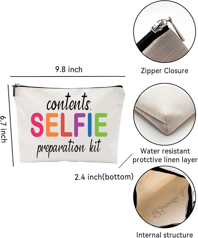 ZUYUROU Funny Cosmetic Bag - Travel Pouch for Beauty Essentials, Selfie Preparation Kit, Girls Birthday Gifts