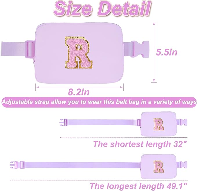 Uygafly Birthday Gifts for 6 7 8 9 10 11 12 13 Year Old Girls,Fanny Pack Belt Bag Crossbody Bags for Women Girls Kids,Fashion Waist Packs Cute Teen Trendy Stuff Travel Essentials | Lavender,R
