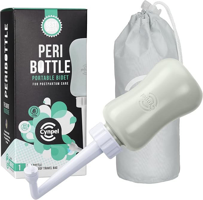 Cynpel Peri Bottle - Portable Bidet Kit - Travel Perineal Wash Handheld Squeeze Bottles - Postpartum and Labour Essentials for Women - Post Birth Spray Care After Childbirth - Gray