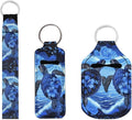 Suobstales 3Pcs Travel Bottles Keychain Holder Set,Travel Bottle Sleeves+Neoprene Chapstick Holders+Lanyard Keychain