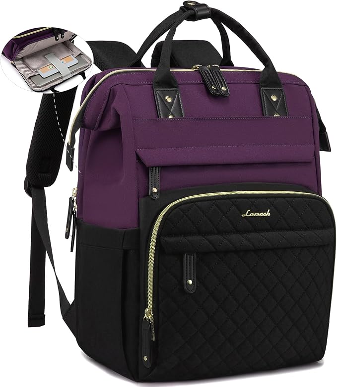 LOVEVOOK Laptop Backpack for Women, 15.6'' Waterproof Nurse Bag Teacher Work Backpack Purse for Women, Travel Computer Backpack for College Office Business Ladies