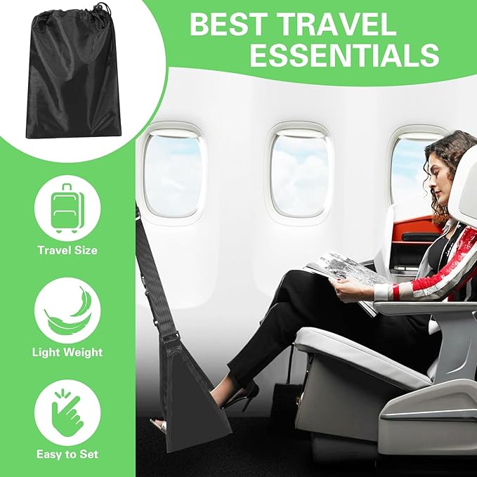 2 Pack Airplane Footrest, Black