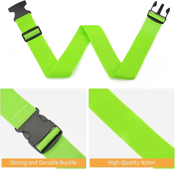 BILIONE 4 Pack Luggage Straps 79" Long Belts Keep Suitcase Secure While Traveling, TSA Approved Add a Bag Premium Accessory for Travel Bag Closure (4 Pcs Rainbow)